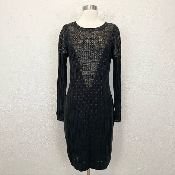 J. Peterman Small Sweater Dress Black Long Sleeve S - Picture 2 of 13